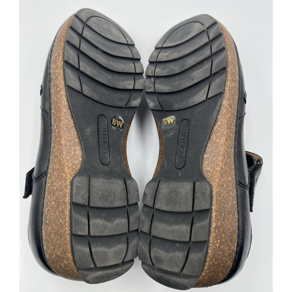 Earth Kalece Black Leather Mary Jane Shoes Womens 8W Comfort Round Toe Casual - Picture 6 of 13